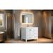 EAST VANITY 36" Bathroom Vanity w/ White Quartz Top & Ceramic Sink - 9008 Wood in Brown/White | 32.7 H x 21.6 W x 35 D in | Wayfair 9008-36