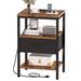 Color of the face home Nightstand Wood/Metal in Brown | 23.4 H x 15.7 W x 11.8 D in | Wayfair CTGB0BDFRN629