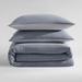 Calvin Klein TENCEL Reversible Solid 3 Piece Duvet Cover Set, Cotton in Blue/Gray | Queen Duvet + 2 Standard Shams | Wayfair USHSFN1277682