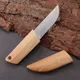 Couteau multifonctionnel à manche en bois avec gaine en bois couteau de déballage EDC Kitchen