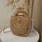 Sac à bandoulière rond en paille tissé à la main pour femmes, sac de plage d