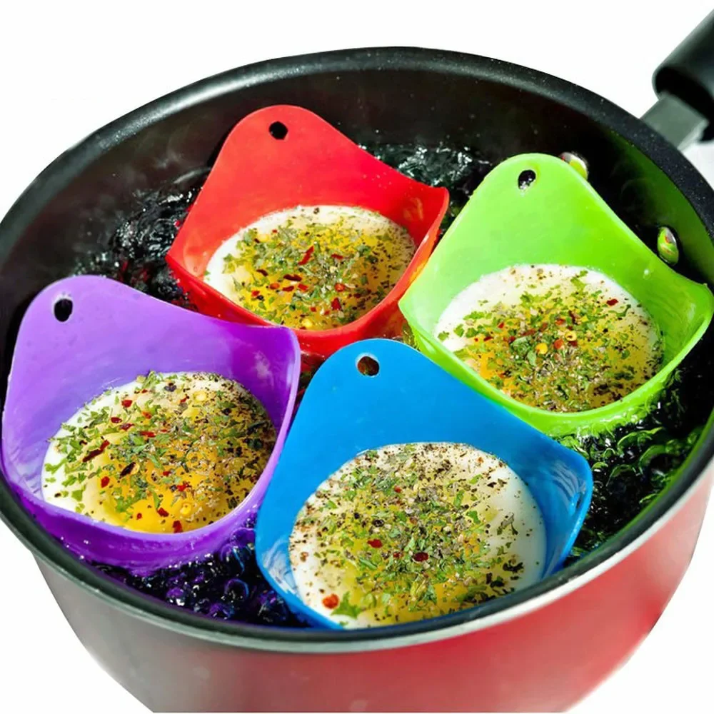 1/2/4 pièces braconnier à œufs en Silicone poaching poêle moule outil de cuisine accessoire outils de cuisine Gadget accessoire de cuisine cuisson des œufs Gadgets