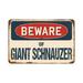 SignMission Beware of Giant Schnauzer Sign Aluminum in Blue/Brown/Gray | 12 H x 18 W x 0.1 D in | Wayfair Z-A-1218-BW-Giant Schnauzer