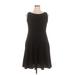 R&M Richards Casual Dress - A-Line: Black Solid Dresses - Women's Size 14