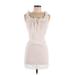 J.Crew Casual Dress - Bodycon Tie Neck Sleeveless: Ivory Dresses - Women's Size Medium