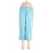Croft & Barrow Khaki Pant Straight Leg Cropped: Blue Print Bottoms - Women's Size 12