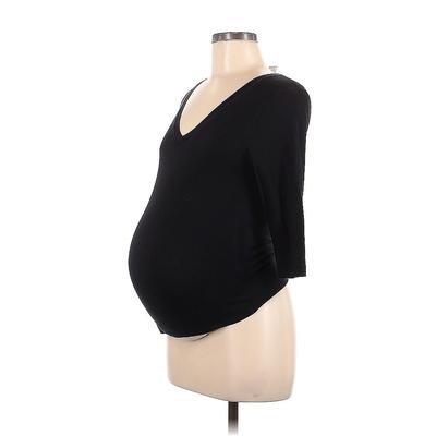 Cadeau 3/4 Sleeve T-Shirt: Black Tops - Women's Size X-Small Maternity