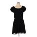 Frenchi Casual Dress - Mini: Black Solid Dresses - Women's Size Small