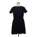 Talbots Casual Dress - A-Line Crew Neck Short sleeves: Blue Print Dresses - Women's Size X-Large Petite