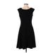 Marc New York Andrew Marc Casual Dress - A-Line Crew Neck Sleeveless: Black Solid Dresses - Women's Size 4