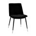 Mercer41 Grantham Velvet Side Chair Dining Chair Wood/Upholstered/Velvet in Gray/Black | 32 H x 20 W x 25 D in | Wayfair