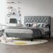 Winston Porter Neviyah Platform Bed Upholstered/Linen in Gray | 39.8 H x 60.6 W x 81.1 D in | Wayfair CB8B278AF06F40E2A3796D44727E4090
