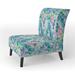 Slipper Chair - Red Barrel Studio® Iyleen Upholstered Slipper Chair Polyester in Black/Blue/Brown | 32 H x 21 W x 25 D in | Wayfair