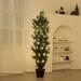 Primrue Artificial Cedar Topiary Trees Plastic in Black/Green | 48 H x 13 W x 13 D in | Wayfair 371BECD54043423198F1060A00E3F8E4