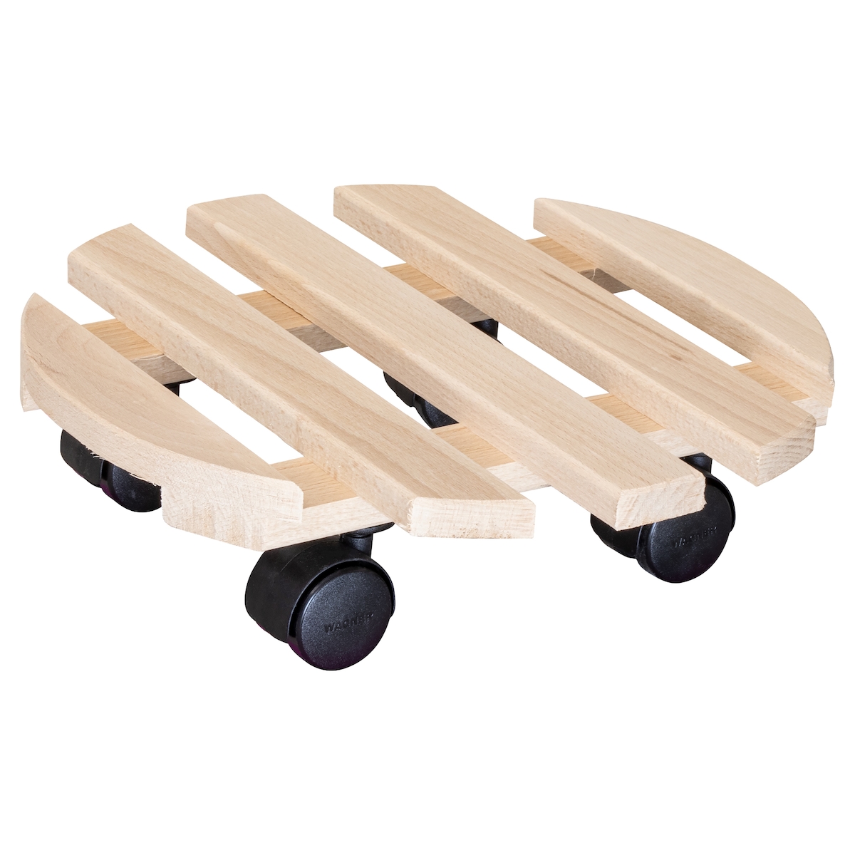 WAGNER Pflanzenroller PALETTI Ø 30 x 8 cm, für den Innenbereich, Buchenholz, natur, Tragkraft 100 kg, EU Ware - 20031801 Image