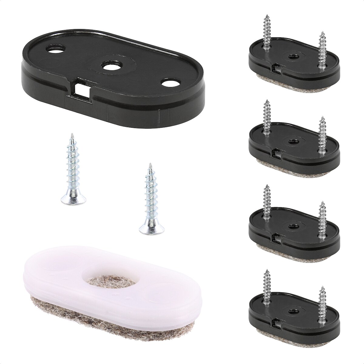 WAGNER QuickClick® Filzgleiter Wollfilz ULTRASOFT - 8x Schraube, je 4x Basis 35x20 & Gleiter 32x17 mm DE Ware - 15783100 Image