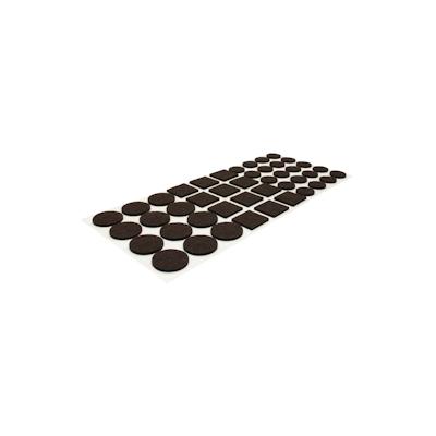 WAGNER Filzgleiter Pack 44tlg. - Pads 20x Ø 20 x 3 mm, 12x 25 x 25 x 3, 12x Ø 35 x 3, selbstklebend, braun - 15177599