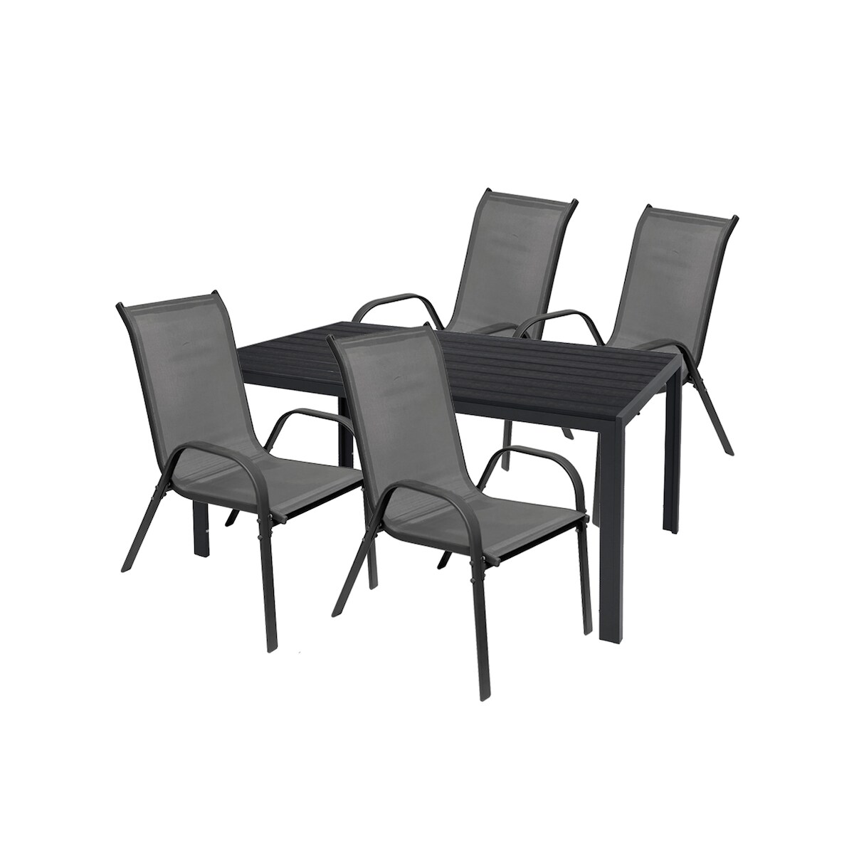 Mojawo Gartengarnitur Sitzgarnitur 5-teilig L125xB70cm Non-Wood Anthrazit Image