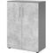 bümö Aktenschrank abschließbar, Büroschrank Holz 80cm breit in Graphit/Beton - abschließbarer Schrank mit Aktenregal für's Büro & Arbeitszimmer, Büro