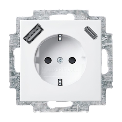 Busch-Jaeger Steckdose 1f rws UP USB IP20 ZP Schutzk Image