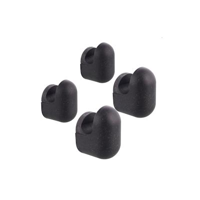 WAGNER hooks4home Wandhaken PILL 4tlg. Set - 50 x 30 x 35 mm & 75 x 55 x 45 mm, Bio Kunststoff schwarz -DE Ware-17040124 Image