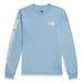 The North Face Women's Long Sleeve Hit Graphic Tee (Size XXL) Steel Blue/White Dune, Cotton