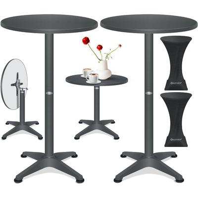 Kesser - 2in1 Stehtisch klappbar Bistrotisch Aluminium Edelstahlplatte höhenverstellbar 70cm / Image
