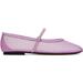 Purple Id Mesh Mary Jane Ballerina Flats