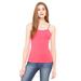 Bella + Canvas 1011 Women's Baby Rib Spaghetti Strap Tank Top in Fuchsia size Small | Ringspun Cotton