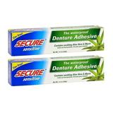 Secure Sensitive Gums Waterproof Denture Adhesive Zinc Free with Aloe Vera & Myrrh - Extra Strong 12 Hour Hold - 1.4 oz (Pack of 2)