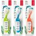 RADIUS Kidz Toothbrush Children s Right Hand BPA Free ADA Accepted Designed to Clean Teeth & Gums for Children 6 Years & Up - Green Blue Orange - Pack of 3