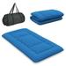 Foldable Futon Mattress with Washable Cover and Carry Bag for Camping Blue-Twin Size