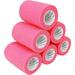 COMOmed Self Adherent Cohesive Bandage Latex 3 x5 Yards First Aid Bandages Stretch Sport Athletic Wrap Vet Tape for Wrist Ankle Sprain and Swelling Hot Pink(6 Rolls)
