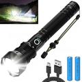 Rechargeable LED Flashlights High Lumens 900000 Lumens Super Bright Flashlight with 5 Modes & Waterproof Powerful Handheld Flashlight for Camping Emergencies