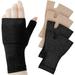 Geyoga 4 Pieces Unisex Wrist Thumb Support Sleeve Fingerless Wrist Gloves Compression Arthritis Gloves Sports Wrist Support Brace for Fatigue Sports Typing (Black Nude Small)