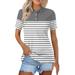 KDDYLITQ Short Sleeve Polo Shirts For Women Collared Lightweight Wicking Shirts Breathable Loose Vintage Golf Shirts Gray XL