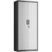 TJUNBOLIFE Garage Cabinet Metal Cabinet with Doors and Shelves Office Cabinet for Home Office Garage and Utility Room Silver and Black UOMC015S01