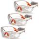 Safety Glasses UV 400 Protection for Eye Protection & Corded Earplugs Kit-Lightweight Thick Anti Fog Scratch Resistant Clear Wraparound Eyewear for Indoor/Outdoor Work (Set of 3)