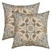 YST Set of 2 Floral Throw Pillow Covers 24x24 Inch Boho Vintage Pillow Covers Brown Grey Retro Bohemian Exotic Cushion Covers Classical Abstract Geometric Flowers Cushion Cases