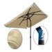 10 x 6.5ft Rectangular Patio Umbrella Outdoor Market Umbrellas with Crank and Push Button Tilt for Garden Swimming Pool Market