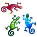 SUNNEKO 3Pcs Metal Geckos EC36 Wall Art Large 3D Decor Geckos Garden Decorations Metal Geckos Wall Decorations Fence Decorations Hanging Indoors and Outdoors for Home Patio Room Decorations