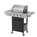 Ufurpie 3 Burners BBQ Propane Gas Grill Side Burner & Thermometer Stainless Steel 37150 BTU Output Stainless Steel Grill for Outdoor Patio Garden Barbecue(3-Burners Grill) Silver