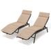 Crestlive Products 2 PCS Outdoor Chaise Lounge Patio Recliner Chairs Beige