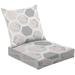 2-Piece Deep Seating Cushion Set Trendy seamless pattern marble hexagons Outdoor Chair Solid Rectangle Patio Cushion Set