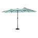 OYang 14.8 Ft Outdoor Rectangular Patio Umbrella Double Sided Market Table Umbrella Rust-Resistant Frame with Crank for Swimming Pool Garden Courtyard Lawn