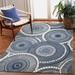 Marina Indoor/Outdoor Power Loomed Synthetic Blend Low Profile Area Rug - Transitional Geometric Casual Medallion Colorful (Circles Delft) (8 10 X 11 9 )