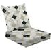 2-Piece Deep Seating Cushion Set marble seamless pattern golden geometric diagonal lines White beige Outdoor Chair Solid Rectangle Patio Cushion Set