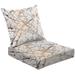 2-Piece Deep Seating Cushion Set marble texture golden splatter lines black white marbling surface Outdoor Chair Solid Rectangle Patio Cushion Set