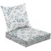 2-Piece Deep Seating Cushion Set Seamless pattern texture print light watercolor hand drawn blue color Outdoor Chair Solid Rectangle Patio Cushion Set