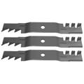 Set of 3 Gator Style Mulching Blades Fits John Deere X495 X565 X575 with 48 Mower Decks Replaces M145476 UC22009